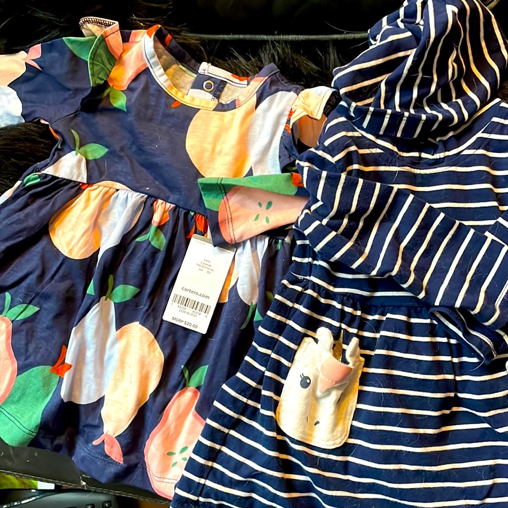 Two carters baby dresses